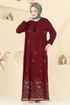 Dress 4095ZNNK1102-MS Burgundy - Thumbnail