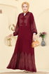 Dress 4097ZNNK1102-MS Burgundy - Thumbnail