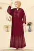 Dress 4097ZNNK1102-MS Burgundy - Thumbnail