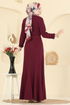 Dress 4121PM271-MS Burgundy - Thumbnail