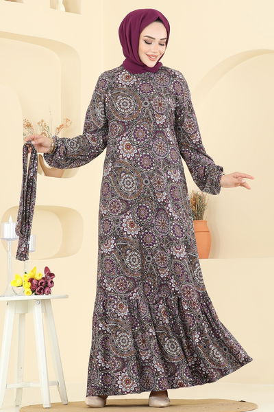 P.R.M. - Dress 4128PM271-MS Pattern 1 Damson - 397127