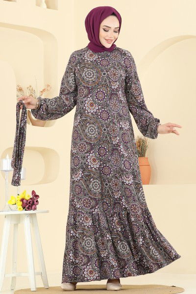 P.R.M. - Dress 4128PM271-MS Pattern 1 Damson