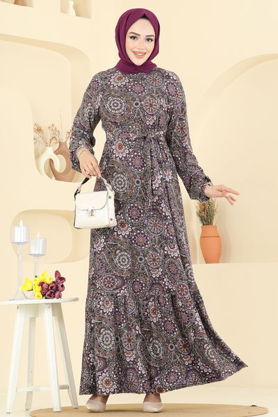 P.R.M. - Dress 4128PM271-MS Pattern 1 Damson - 397128