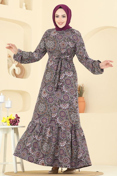 P.R.M. - Dress 4128PM271-MS Pattern 1 Damson - 397129