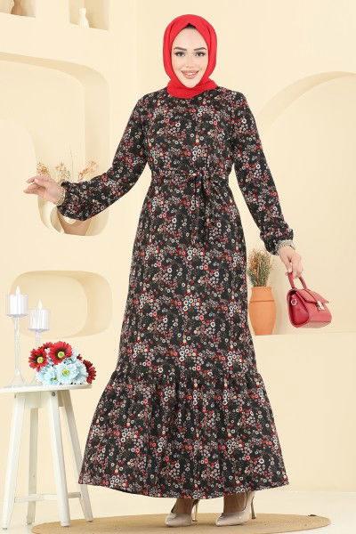 P.R.M. - Dress 4128PM271-MS Pattern 2 Black