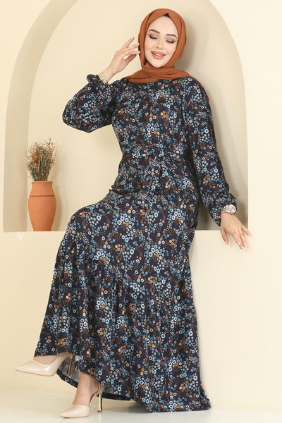 P.R.M. - Dress 4128PM271-MS Pattern 2 Navy Blue - 397157