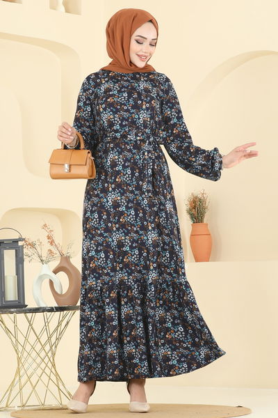 P.R.M. - Dress 4128PM271-MS Pattern 2 Navy Blue - 397159