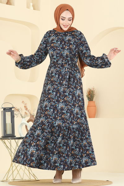 P.R.M. - Dress 4128PM271-MS Pattern 2 Navy Blue - 397160