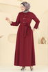 Dress 416DVL817-MS Burgundy - Thumbnail