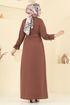 الفستان بني فاتح 416DVL817-MS - Thumbnail