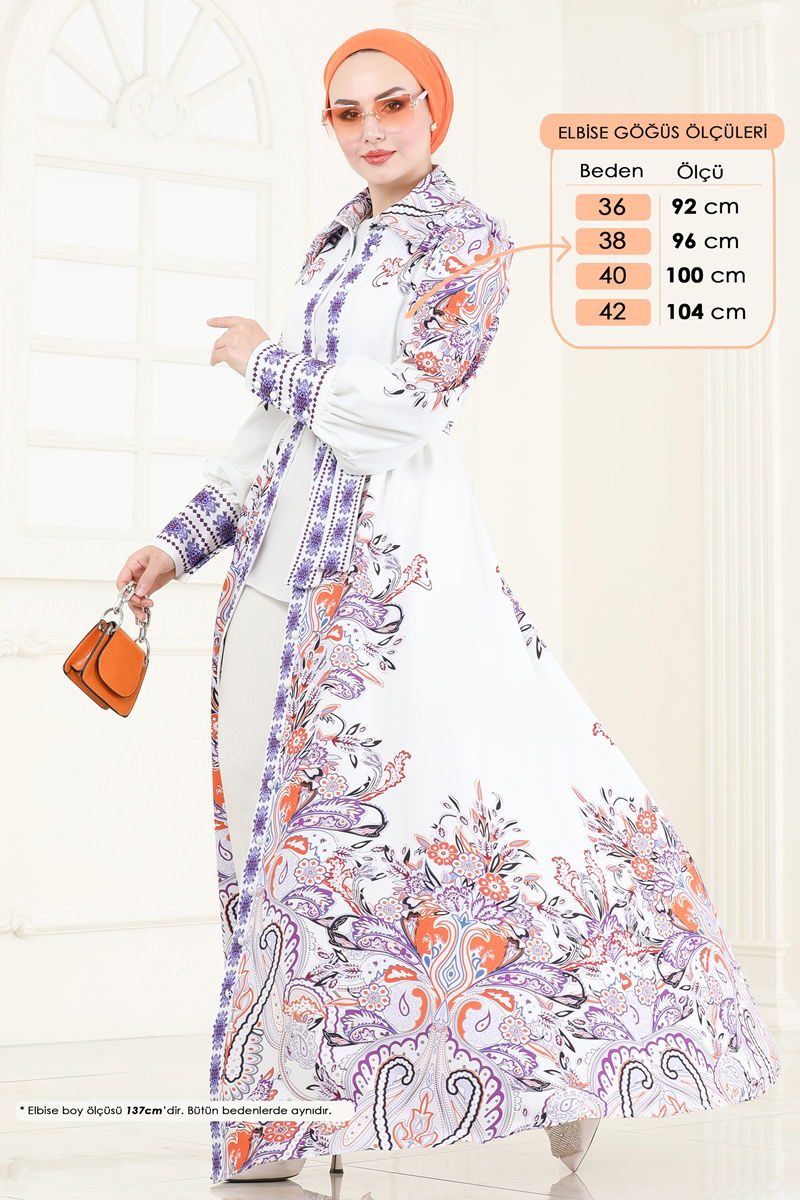 Dress 42105JNF844-MS Pattern 1 Orange