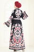 Dress 4235JNF844-MS Pomegranate Blossom & Black - Thumbnail