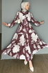 Dress 4458BRZ597-MS Pattern1 Damson - Thumbnail