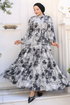 Dress 4458BRZ597-MS Pattern2 Black - Thumbnail