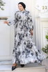 Dress 4458BRZ597-MS Pattern2 Black - Thumbnail