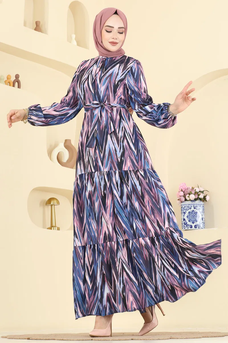 Dress 4464BRZ597-MS Navy Blue