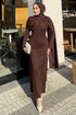 الفستان بني 4680ALGK1170-MS - Thumbnail