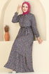 Dress 5002ERK1158-MS Navy Blue - Thumbnail