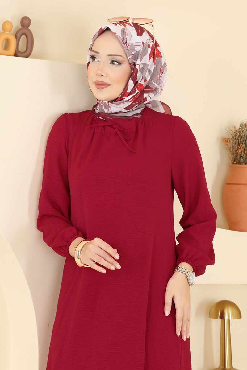 الفستان أحمر غامق 5006BM387-MS