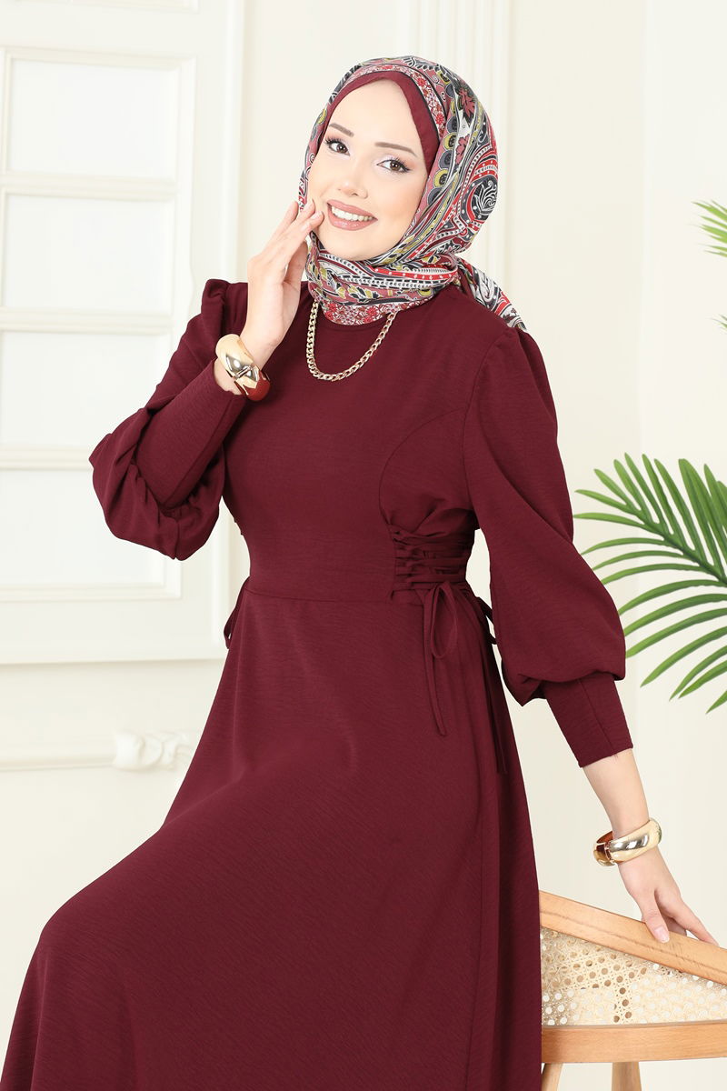 Dress 5008MDA386-MS Burgundy