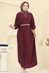 Dress 5011ERK1158-MS Burgundy - Thumbnail