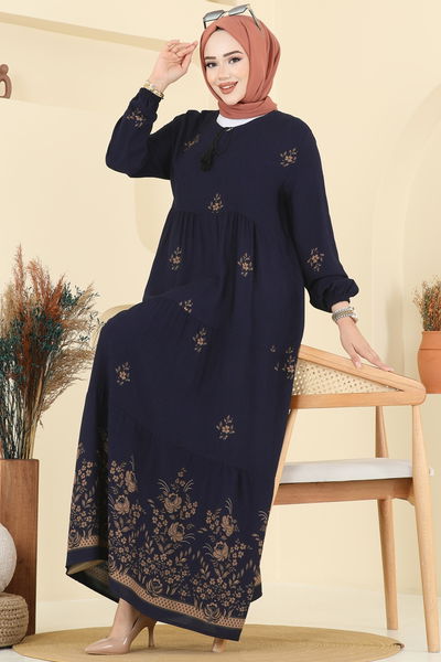 E.R.K. - Dress 5012ERK1158-MS Navy Blue - 393577