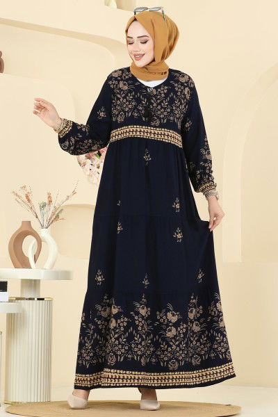 E.R.K. - Dress 5013ERK1158-MS Navy Blue