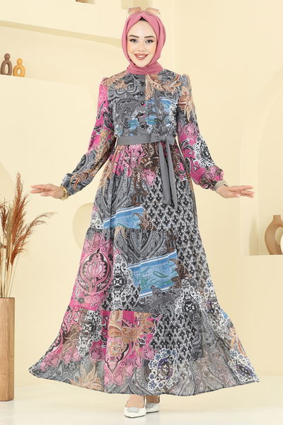 A.L. - الفستان رمادي غامق 5297AL357-MS - 365833