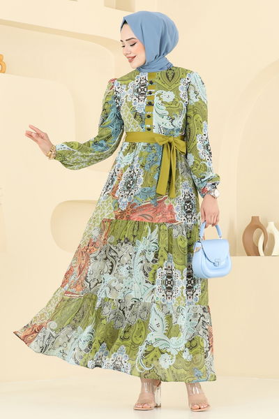 A.L. - Dress 5297AL357-MS Oil Green - 365900