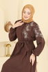 الفستان بني 550ASN888-MS - Thumbnail