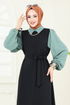 Dress 555S324-MS Black&Mint - Thumbnail