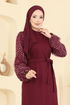 Dress 5726EDF311-MS Burgundy - Thumbnail