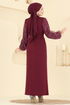 Dress 5726EDF311-MS Burgundy - Thumbnail