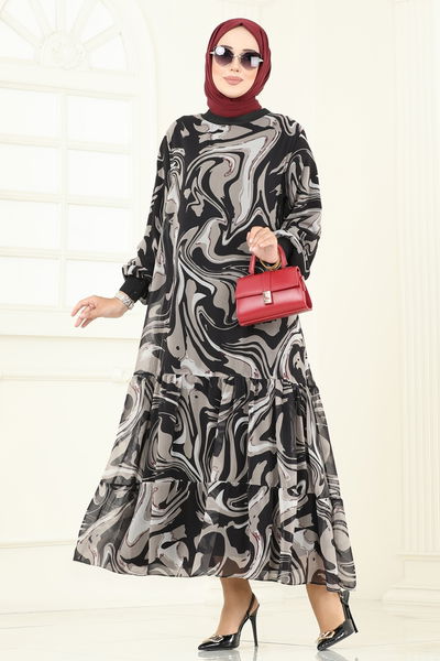 U.Z. - Dress 6071UZ662-MS Pattern2 Vision&Black - 373156