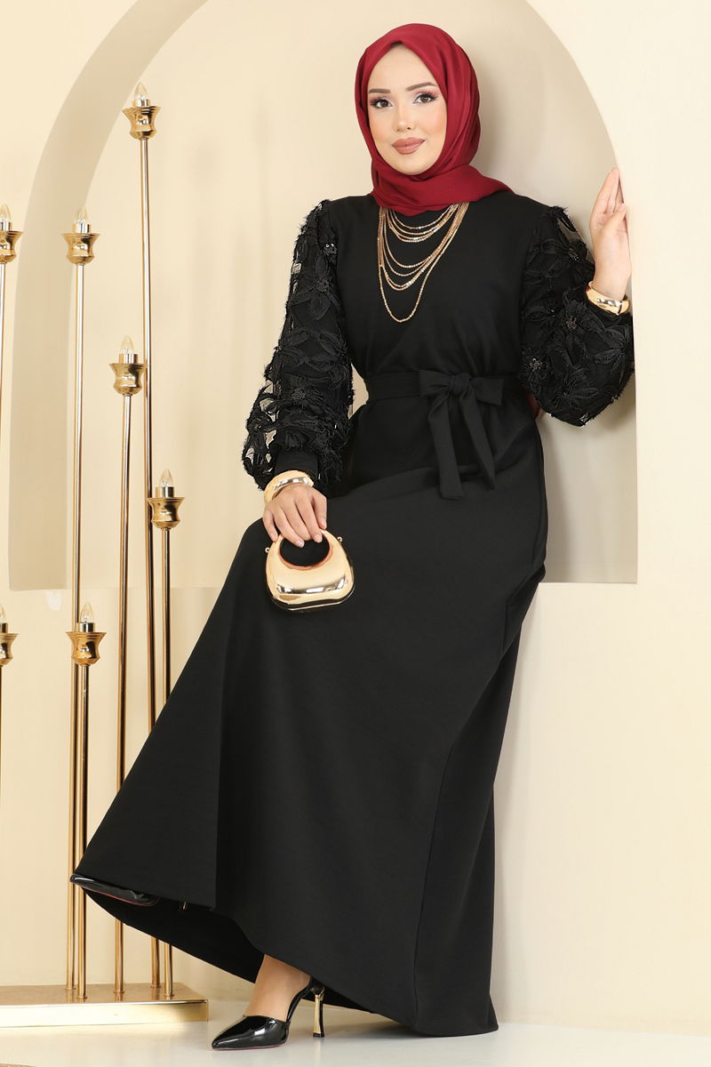 الفستان أسود 6096TEG847-MS