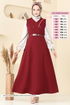 DRESS 6208BSK463-MS Burgundy - Thumbnail