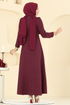 Dress 6251BSK463-MS Burgundy - Thumbnail