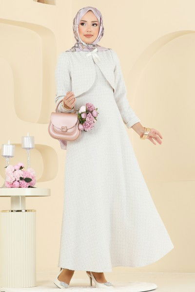 B.İ.S.S.K. - Dress 6251BSK463-MS Stone