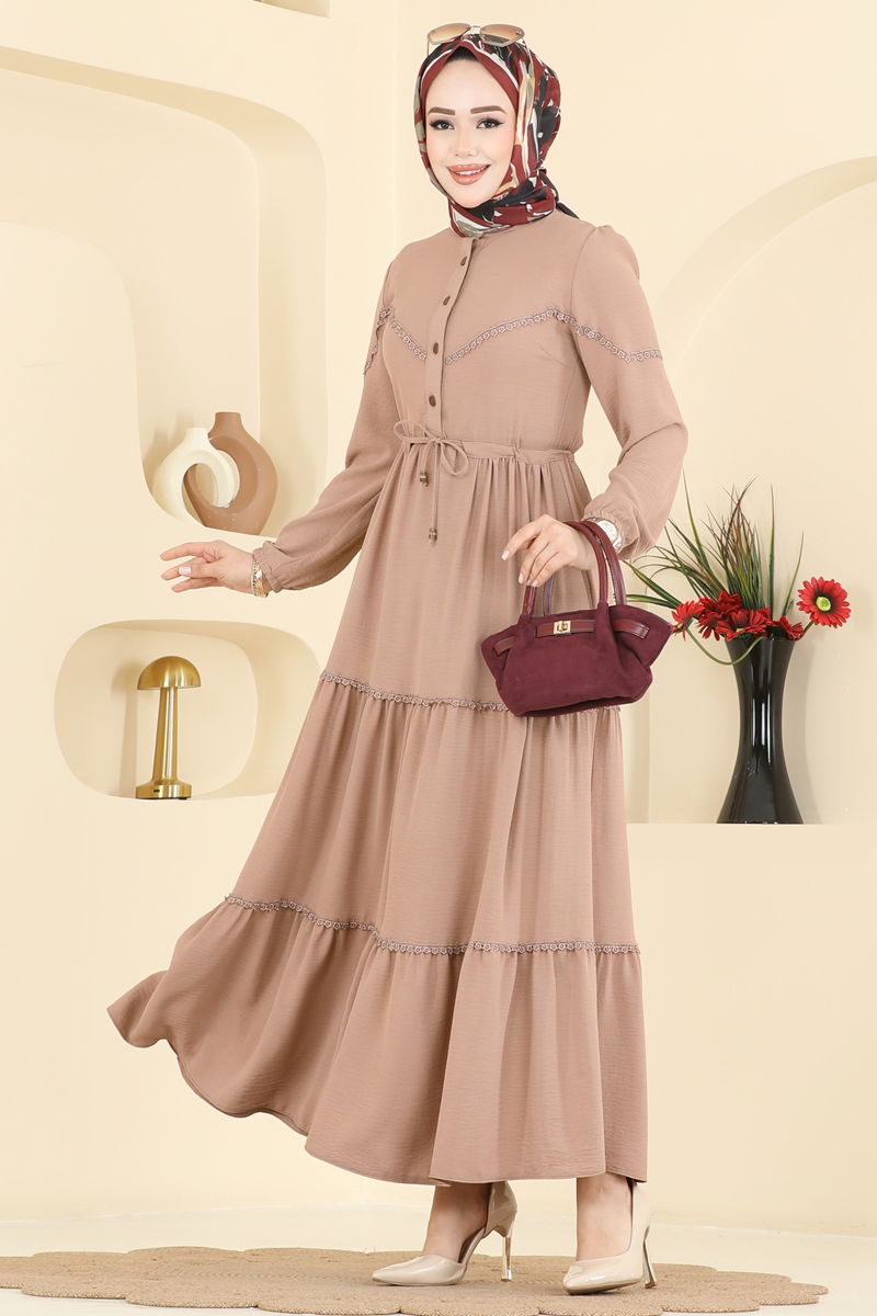 الفستان بيج 6601ORG1169-MS