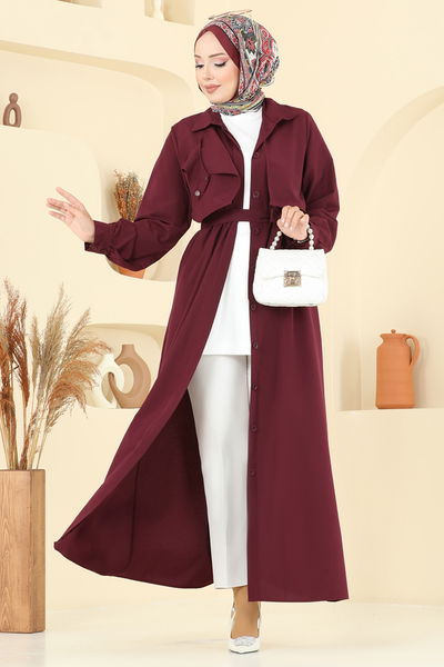 U.Z. - Dress 7020UZ662-MS Burgundy - 387427