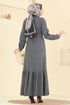الفستان رمادي غامق 702PM271-MS - Thumbnail