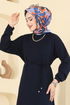 Dress 7053TEG847-MS Navy Blue - Thumbnail
