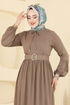 الفستان بيج غامق 7123BG354-MS - Thumbnail