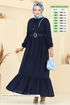 Dress 7123BG354-MS Navy Blue - Thumbnail