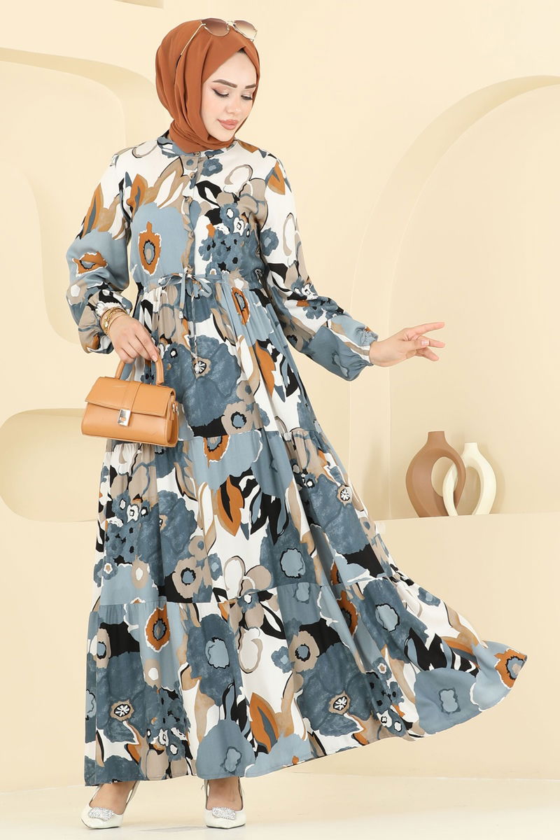 الفستان رمادي غامق 7129ERK1158-MS