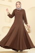 الفستان بني 7132ERK1158-MS - Thumbnail
