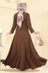 الفستان بني 7132ERK1158-MS - Thumbnail