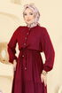 Dress 7138BG354-MS Burgundy - Thumbnail