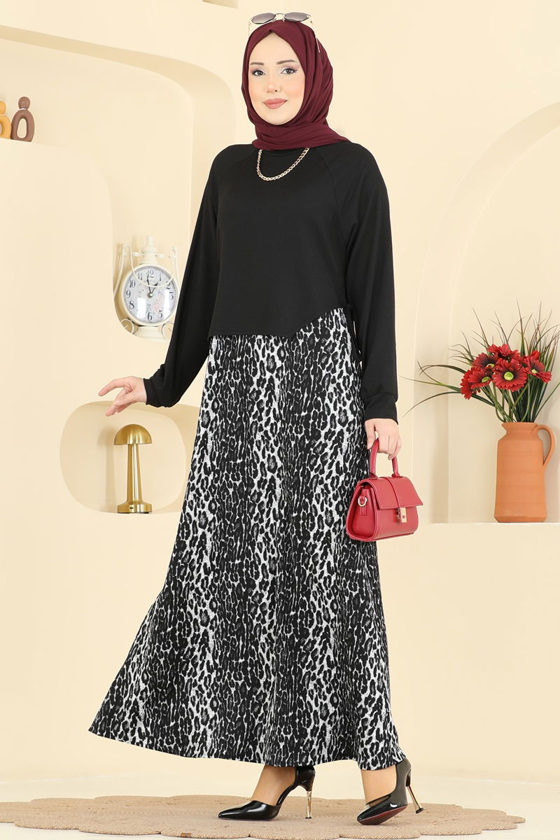 الفستان أسود 7153ERK1158-MS