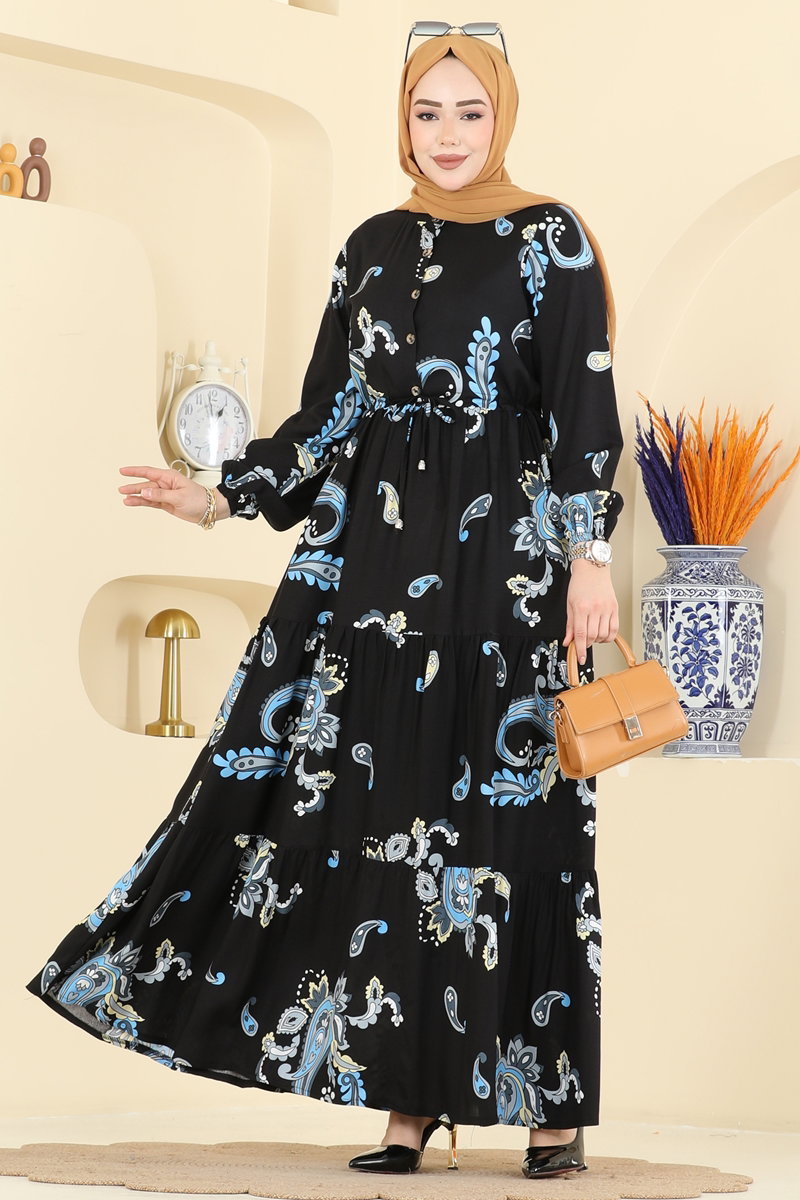 Dress 7155ERK1158-MS Blue & Black